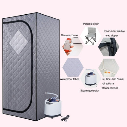 Full Size Portable Grey Steam Sauna Tent – Personal Home Spa with Fast Heating Steam Generator, Remote Control, Foldable Chair & Timer, Easy to Install PVC Frame, FCC Certification