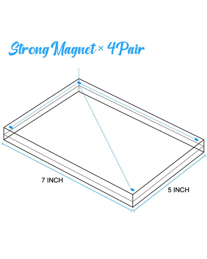 JUOIFIP 5 Pack Acrylic Picture Frame 5×7 Clear Double Sided Magnetic Photo Frame - Frameless Baby Friend Family Picture Desktop Display with Support Stand and Gift Boxes