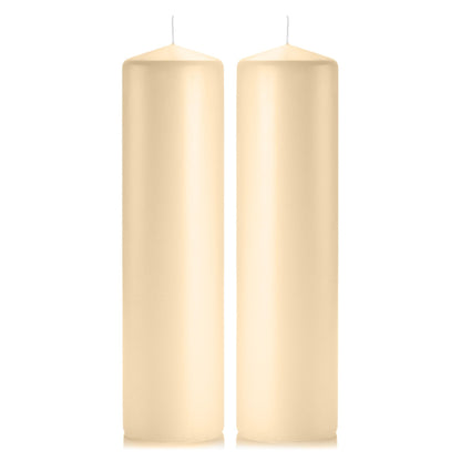 Light In The Dark Ivory Pillar Candles - Set of 2 Unscented Pillar – 3x12 inches for Wedding Centerpiece Candle, Home Decor and Holiday Celebrations