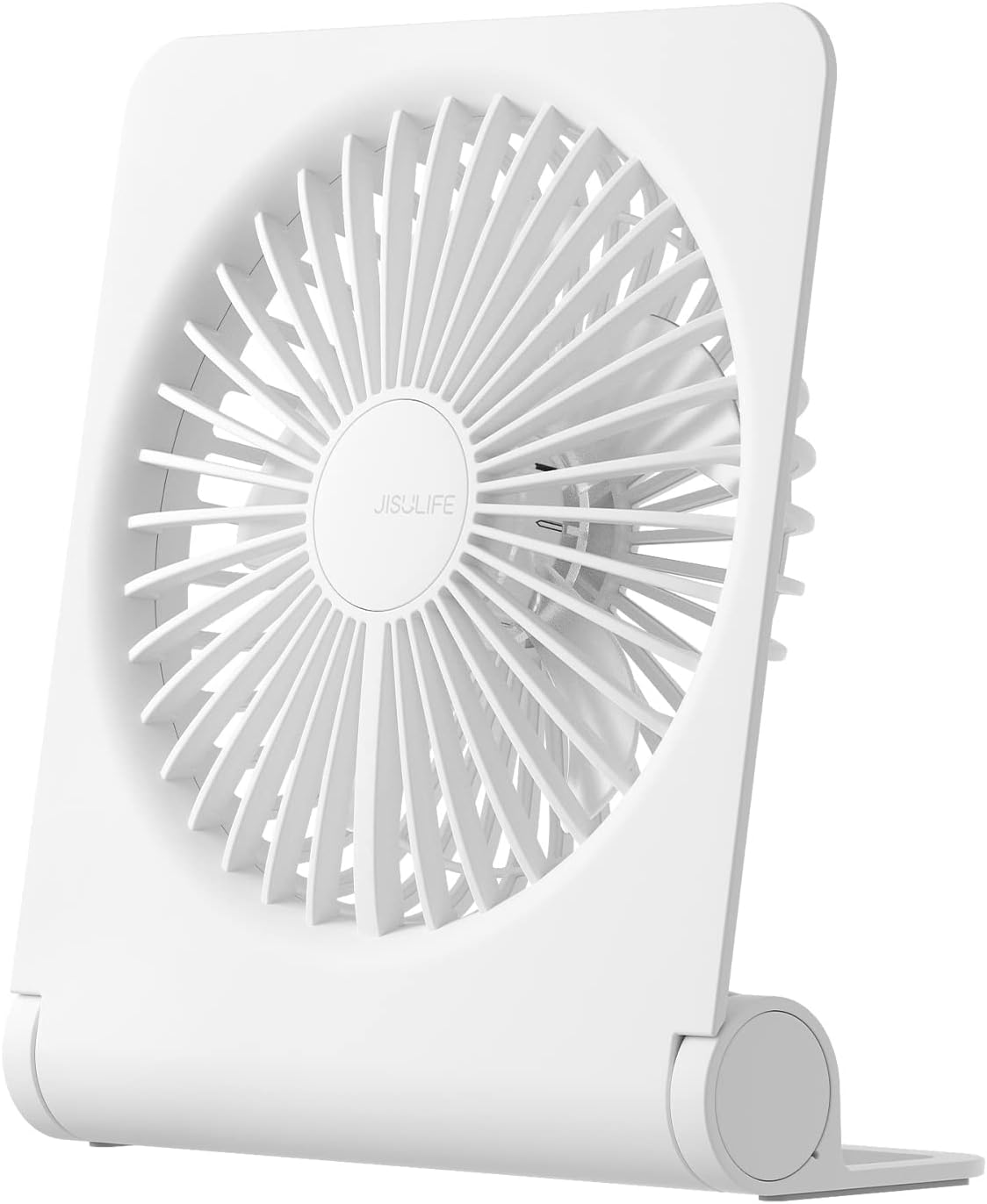 JISULIFE Small Desk Fan, Portable USB Rechargeable Fan, 160° Tilt Folding Personal Mini Fan with 2000mAh Battery, Ultra