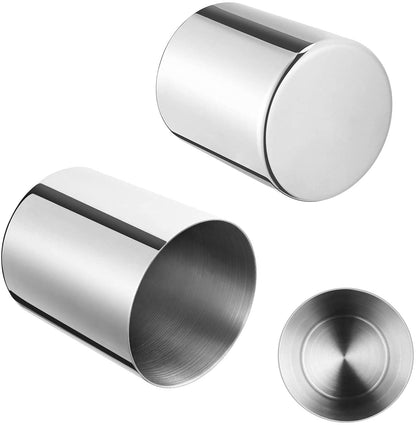 Silver Pen Holder for Desk, SUS304 Stainless Steel Heavy Duty Pen Holder Stand,Cylinder Pencil Holder,Desktop Stationery Organizer