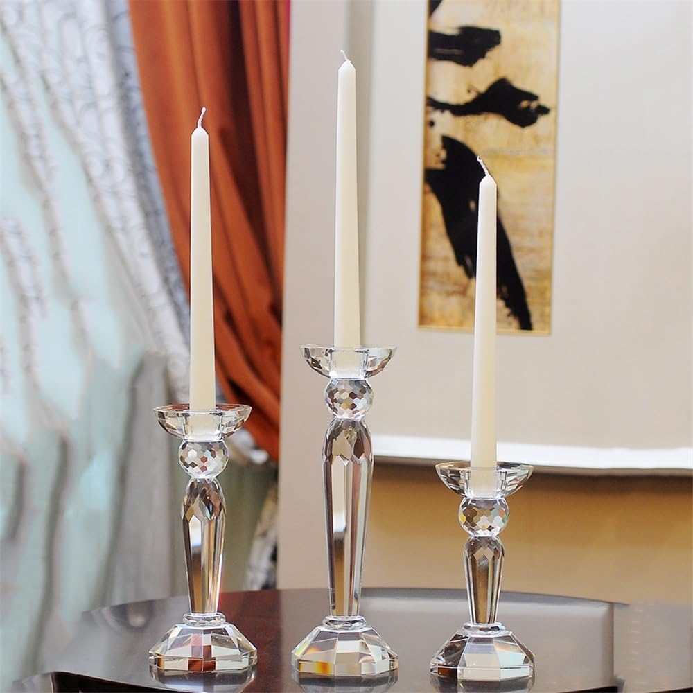 Candle Holders Creative Crystal Candle Holder, Elegant Candle Holder, Centerpiece for Weddings, Churches, Halloween, Dining and Home Decoration Decorative Candlestick(Small)