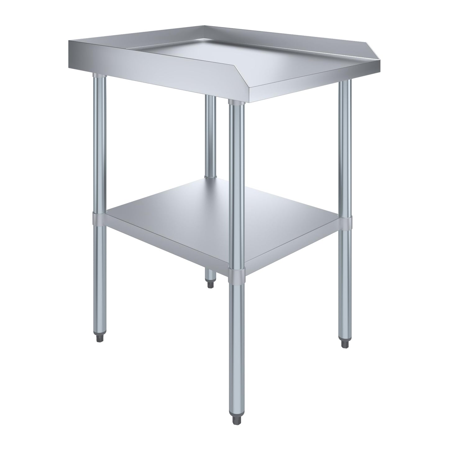 AmGood Commercial Work Table with Backsplash and Sidesplashes | NSF (Stainless Steel Table with Sideguards, 24" Long x 30" Deep)
