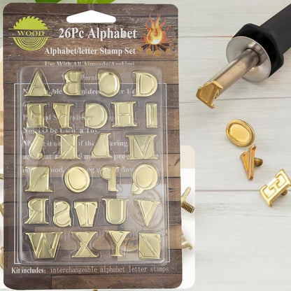 Uppercase Alphabet Set for Branding and Personalization of Wood, Leather, and Other Surfaces