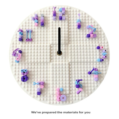 Creative STEM Educational Building Block Toy Set for Girls, Art Assembly Building Block Toys for Girls Aged 6-12, Kids' DIY Craft Kit Set, Building Block Wall Clock, Birthday Gift for Kids Aged 7-8-10