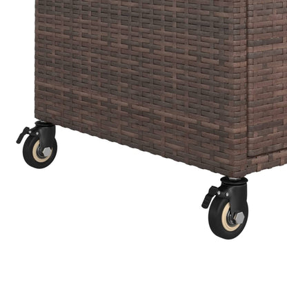 Gecheer Bar Cart with Drawer Brown 39.4"x17.7"x38.2" Poly Rattan 1103206A