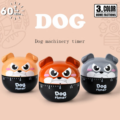 Kitchen Egg Timer,60 Minutes Dog Mechanical Rotating Cooking Timer (Grey)