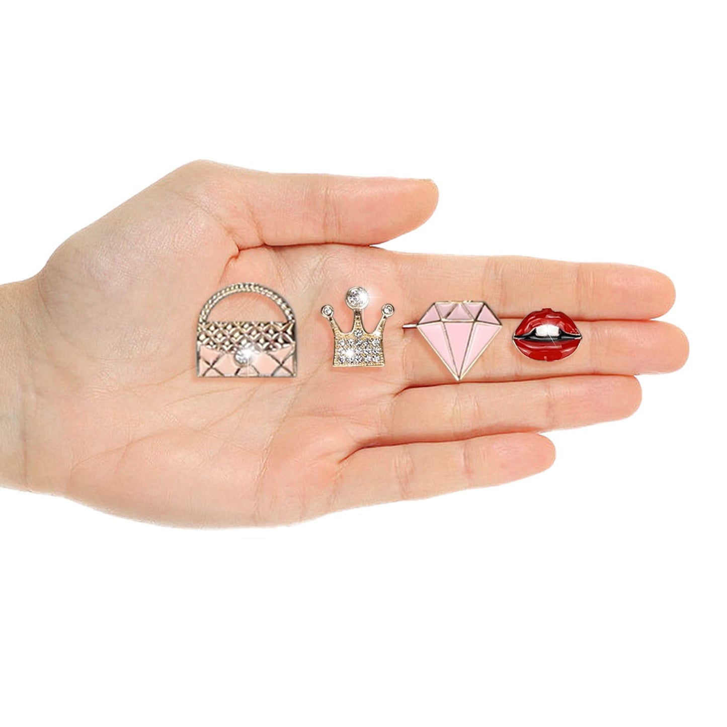 CUNUEN Lot of Bling Designer Decoration Charms, Luxury Fashion Trendy Rhinestone Jewelry Accessories for Women Girls