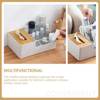 Cabilock Multifunction Hair Tool Organizer Box, Light Grey Desktop Storage for Home and Office Supplies