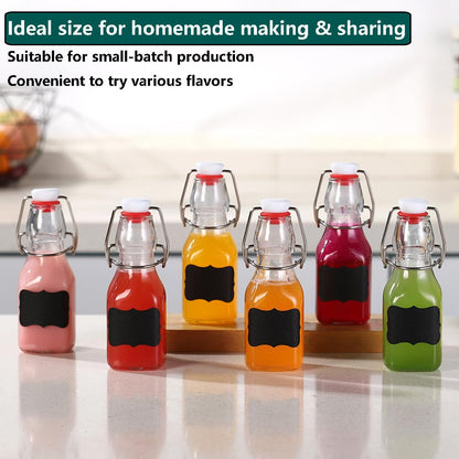 ZEBEIYU Swing Top Glass Bottles 4 oz With Flip Airtight Lids for Home Brewing, Beverages, Oil, Vinegar, Water, Soda, Kefir, Limoncello, Homemade liquor, vanilla（10 Pack