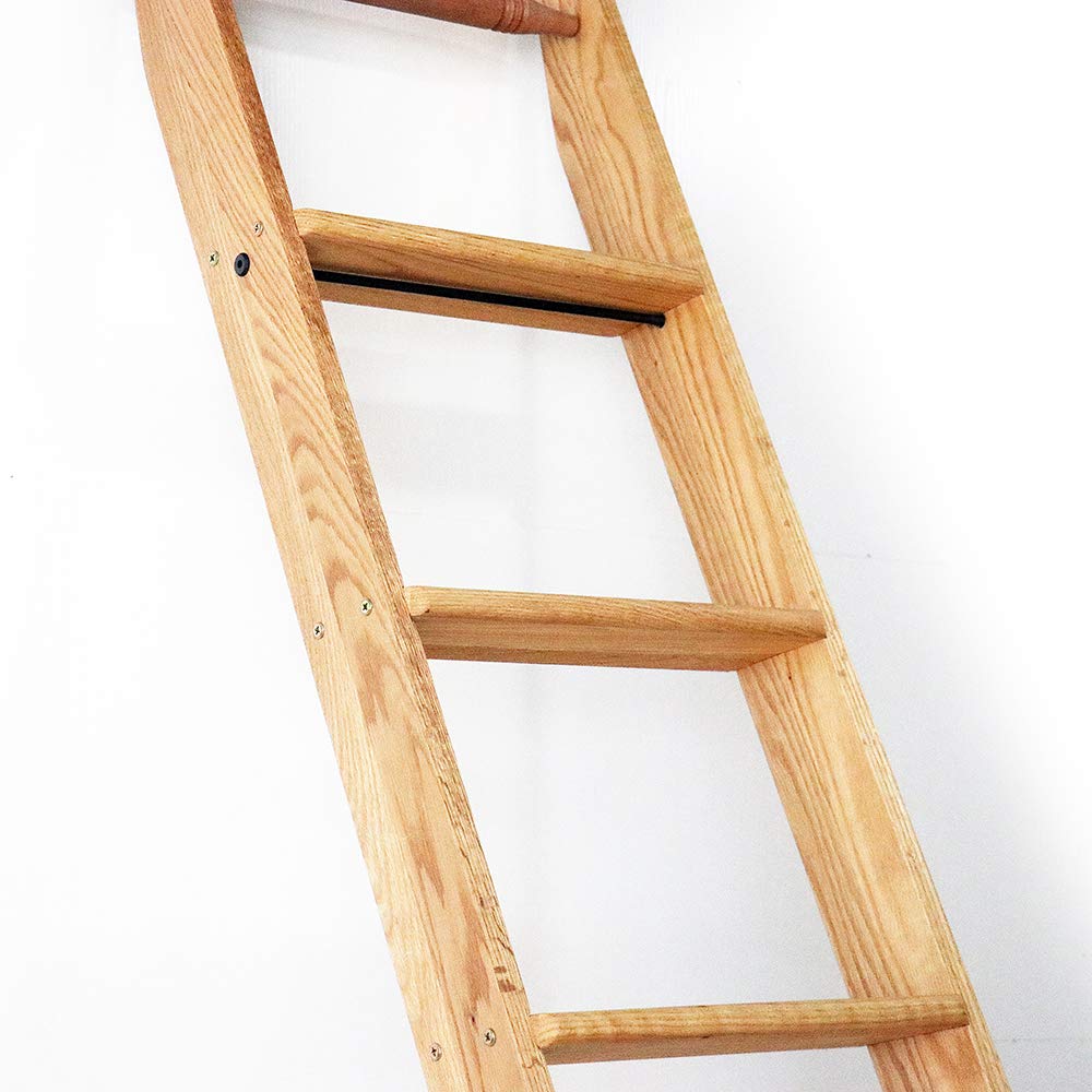 Quite Guide Library Ladder Kit Wooden Ladder 8 Foot 9 Foot 10 Foot Red Oak Unassembled (10 Foot)