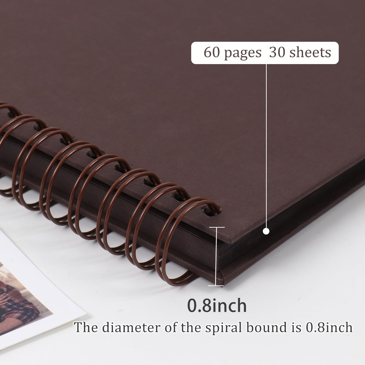 RECUTMS 10 x 10 Inch DIY Scrapbook Album 60 Pages Hardcover Kraft Paper Scrap Book Photo Albums Memory Book for Wedding and Anniversary Family (Coffee)