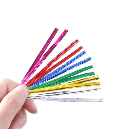 Glarks 350 Yard Red Metallic Twist Ties for Bread Candy Bag Parties Decorative Ties