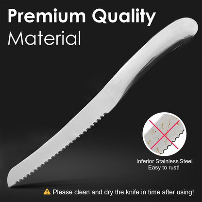 Stainless Steel Bread Knife – Serrated Knife for Homemade Bread, Sourdough & Baguettes | Precision Cutter for Even Slices