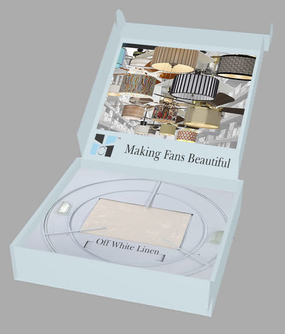 FANTASTIC SHADE CLIPS Ceiling Fan 100% Linen Shade DIY Bundle + Patented Adapters & FREE Diffuser, Fits 98% of Fan Light Kits (*YOU MUST CHECK FOR COMPATABILITY BEFORE PURCHASING*) Off-White