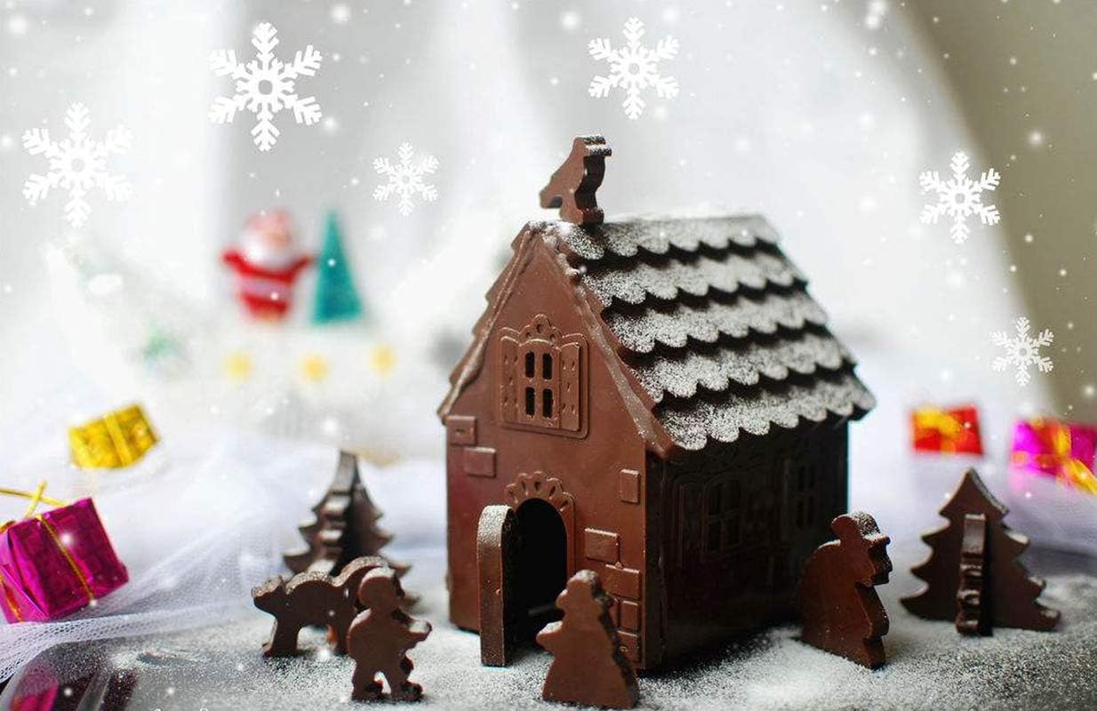 Gingerbread House Mold Kit - Christmas Chocolate Silicone Mold - 3D Cookie Mold for DIY 3D Max Biscuit Tool