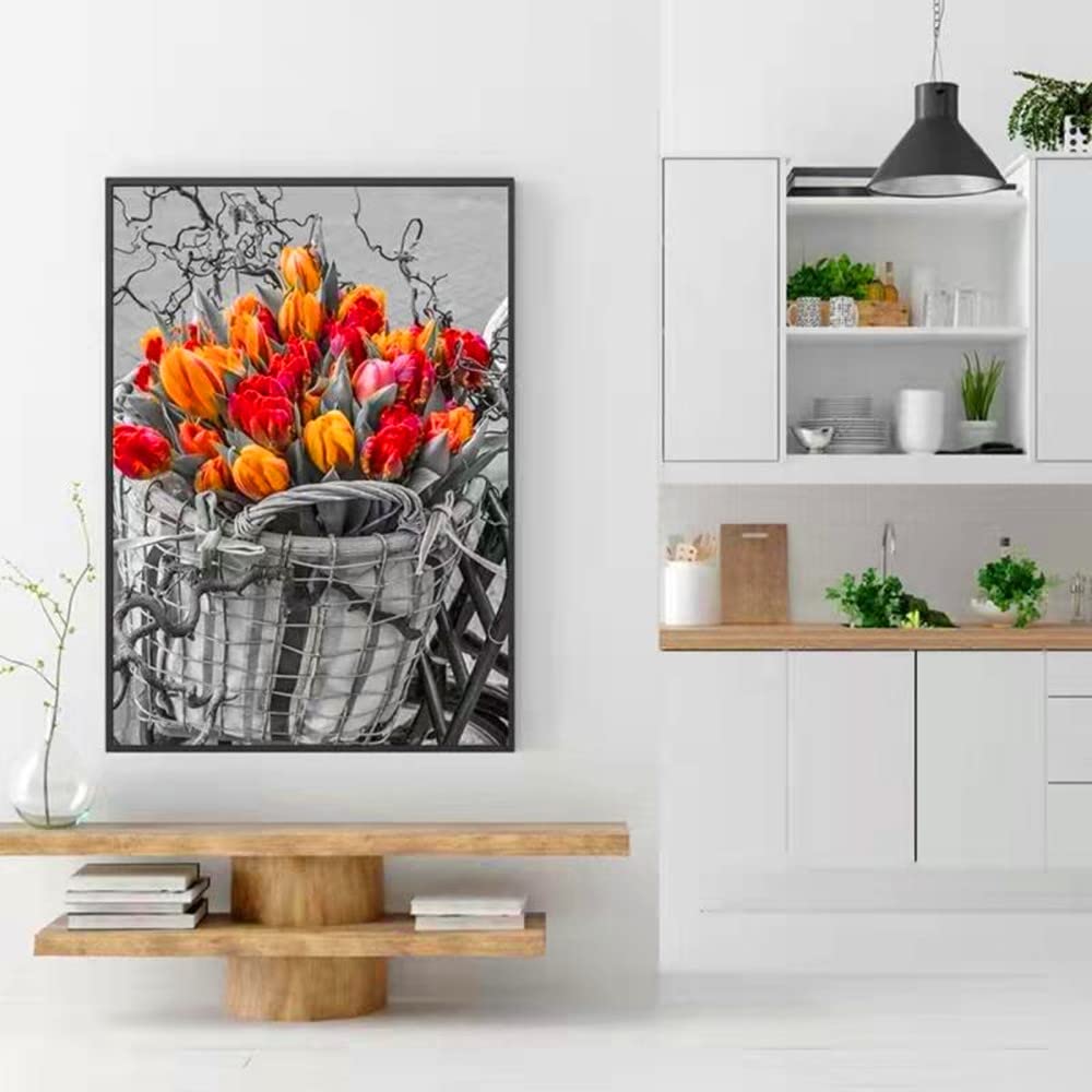 MMAHD 5D DIY Diamond Art Painting Kits for Adults,Flower Full Drill Embroidery Paintings Rhinestone Pasted DIY Painting Cross Stitch Arts Crafts for Home Wall Decor 11.8×15.8Inches