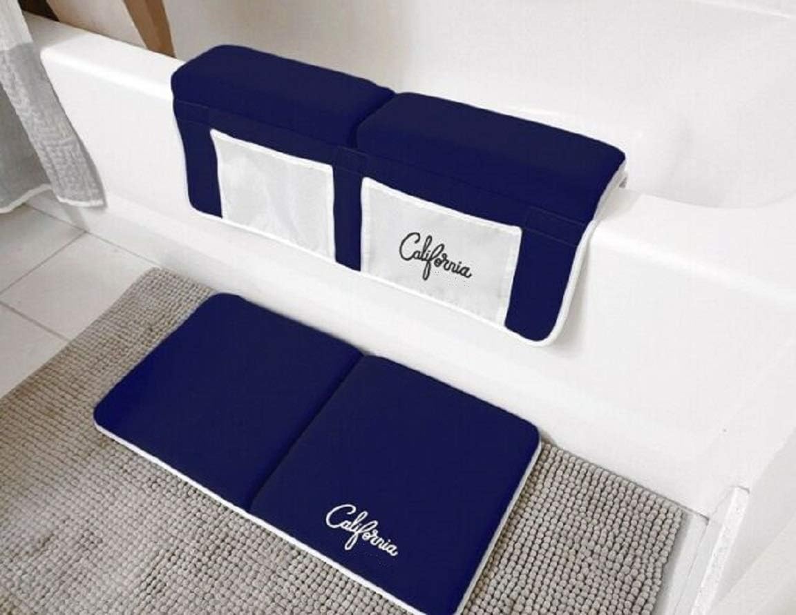 Elbow (22"x11"x1.5") Zugar Land Blue Bath Kneeler and Rest Bundle Cushion Protection for Parents During Baby Bath Tub