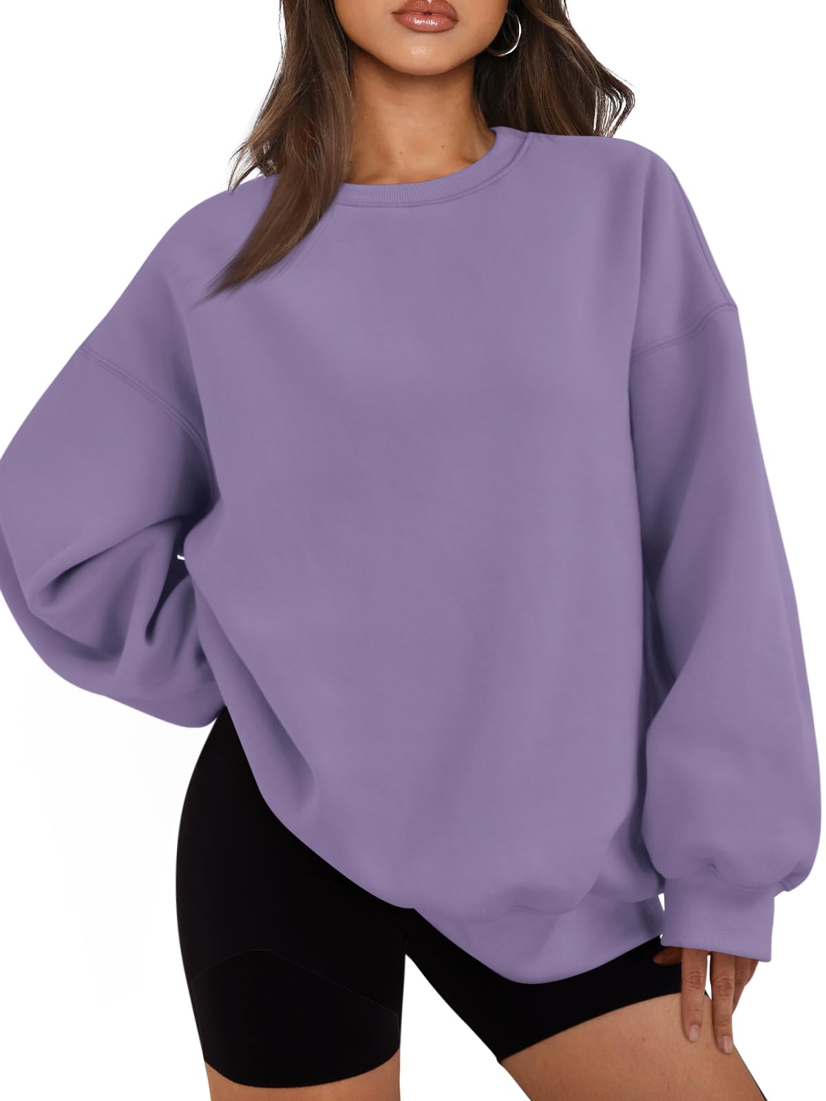 EFAN Womens Oversized Sweatshirts Hoodies Fleece Crewneck Sweaters Casual Tops Comfy Fall Fashion Outfits Winter Clothes 2025