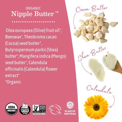 Earth Mama Organic Nipple Butter™ - Safe Nipple Cream for Breastfeeding | Non-Lanolin, 2 oz