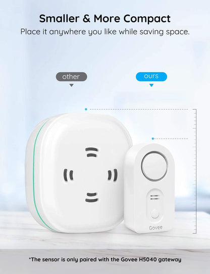 Govee Water Leak Detectors 1 Pack, 100dB Adjustable Audio Alarm Sensor, Sensitive Leak and Drip Alert, for Kitchen Bathroom Basement (Cannot Connect to Wi-Fi Directly)