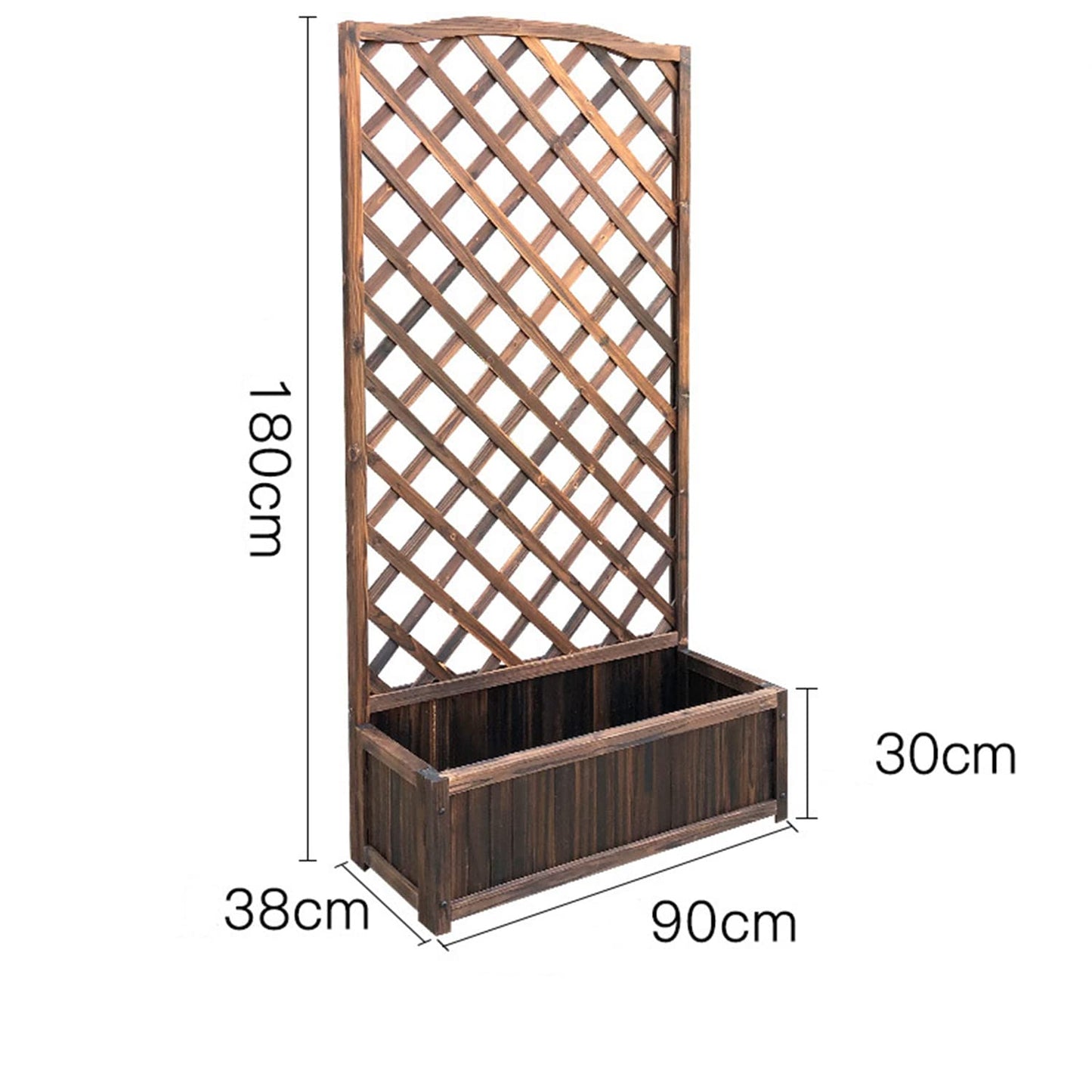 Bubinblau Outdoor Raised Bed with Trellis, Large Wooden Planter Box, Garden Vertical Planter Raised Bed for Plant Flower Climbing Pot Hanging,90x180cm