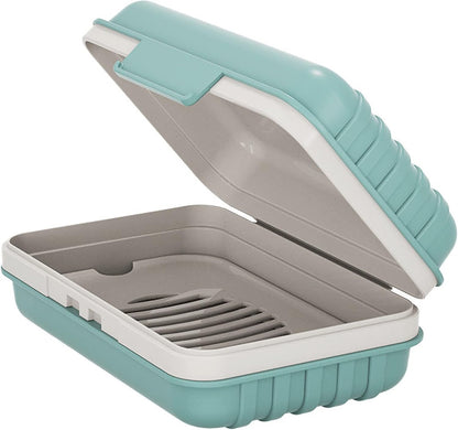 Doter Travel Soap Holder with Lid - Draining Soap Box for Shower -Compact Travel Soap Case Leak-Proof Design