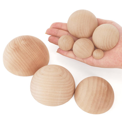 ZENFUN 8 Pcs 8 Sizes Half Round Pottery Tools Set, Wooden Ceramic Top Tool Clay Tools for Making Pottery Bowls and Plates, Wooden Split Balls Half-Round for DIY Crafts
