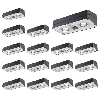 JOFIOS Solar Fence Lights 16 Pack, 50 Lumens Outdoor Solar Lights with 12 Modes RGB Color Glow LED，Waterproof, Solar Lights for Patio, Backyard, Deck, Fence, Railing