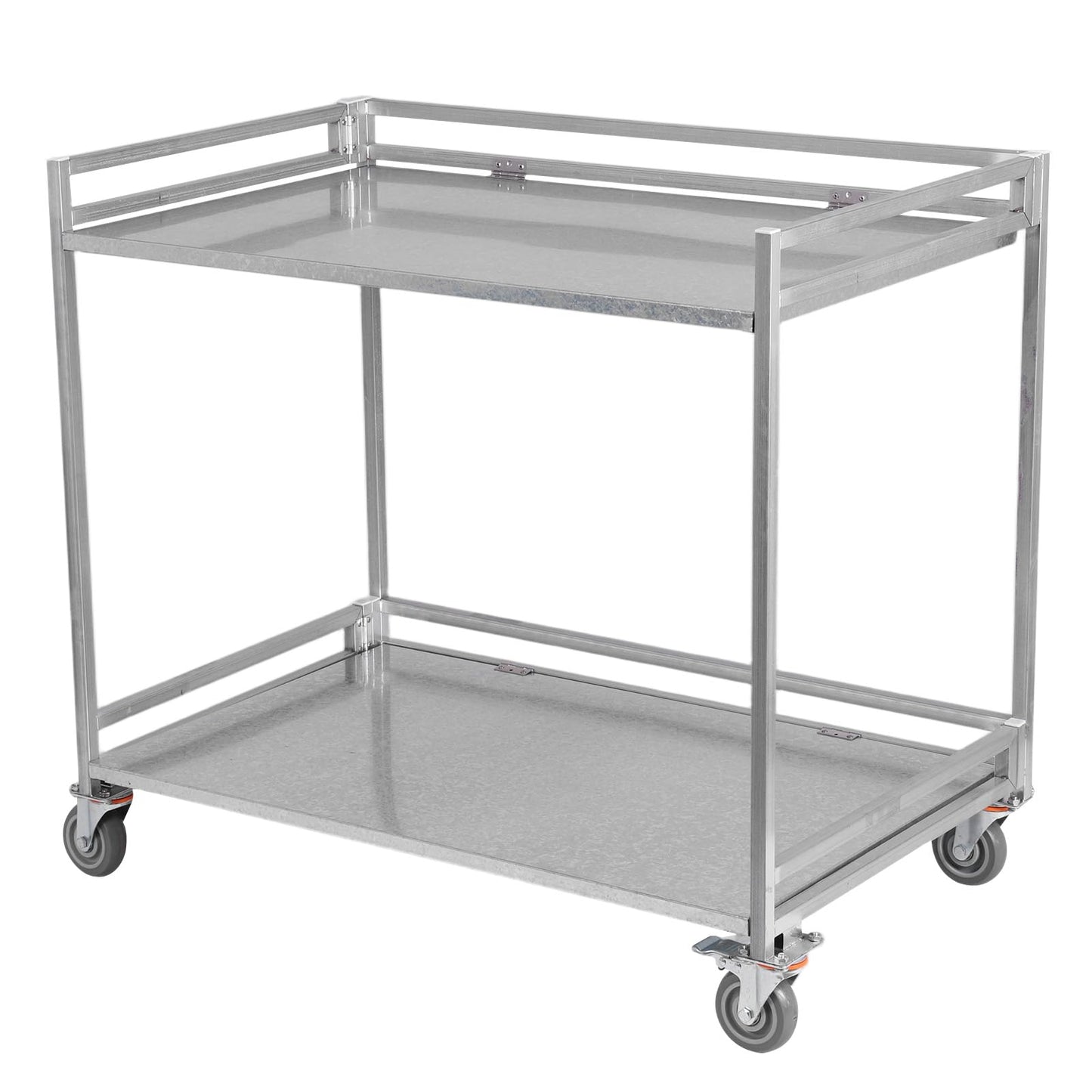 Generic 2 Shelf Rolling Cart Utility Commercial Cart with Wheels 660lbs Capacity with Handle for Warehouse/Garage/Cleaning/Manufacturing