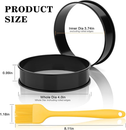 8PCS Nonstick English Muffin Rings, 4 Inch Stainless Steel Baking Rings with Silicone Brush