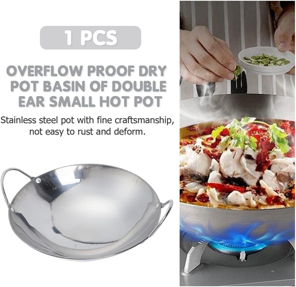 ERINGOGO Cast Iron Skillets, 10.5 Inch Metal Wok Pan, Large Handles, Cookware Sets