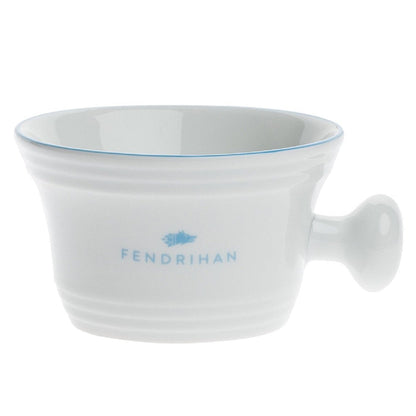 Hand-Painted Light Blue Porcelain Shaving Mug for Lathering