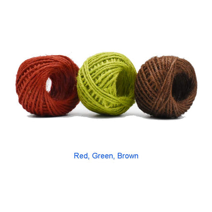 12 Color Jute Twine Natural Jute String 2mm 3 Ply for Artworks, DIY Crafts, Gift Wrapping & Embellishments - 33 Yard per Roll