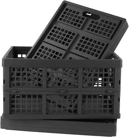 Ramddy 34 3 Packs, Collapsible Milk Crate Quart Stackable Folding Crate for Storage - Save Space