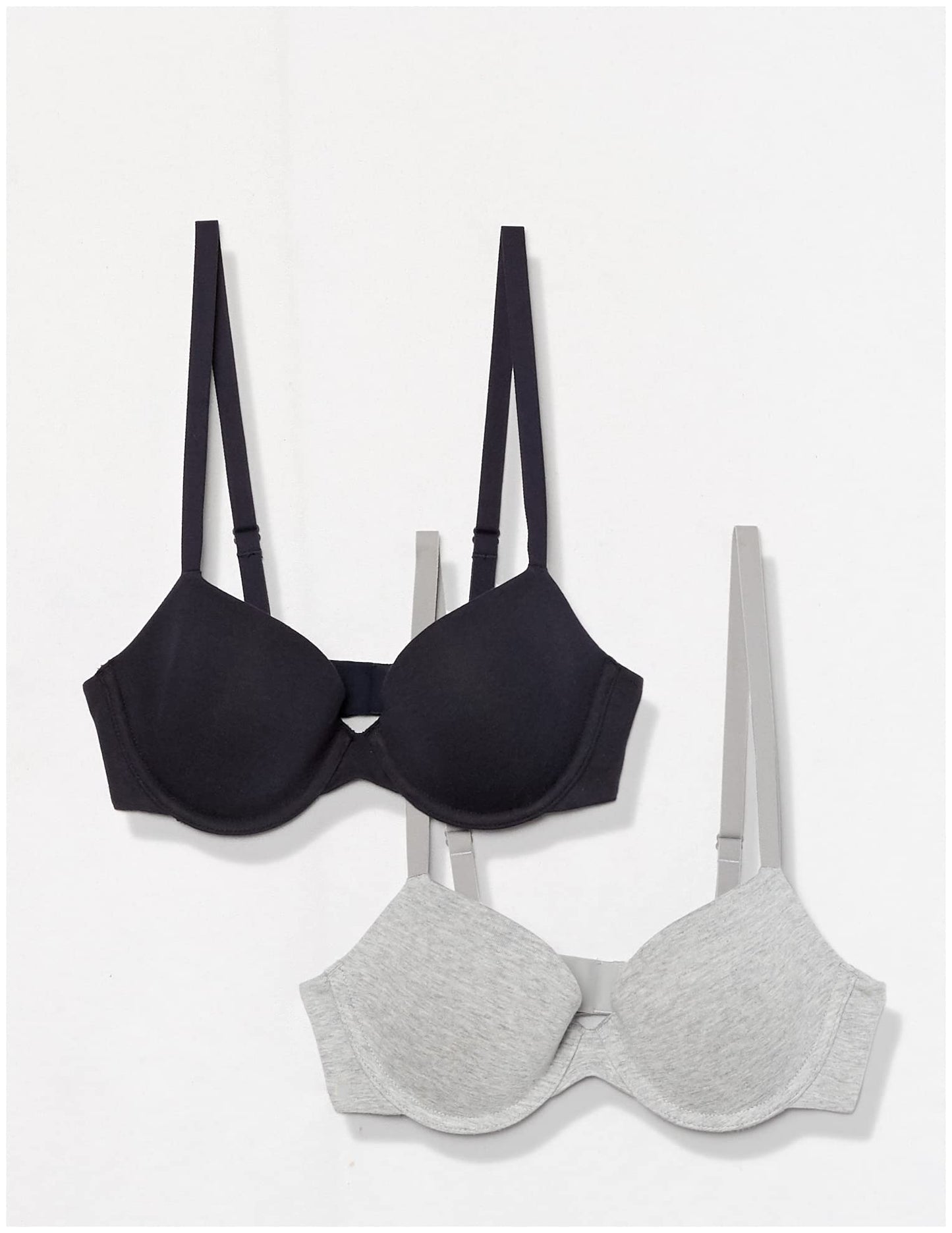 Amazon Essentials Women's Demi Cup Cotton Bra, Pack of 2