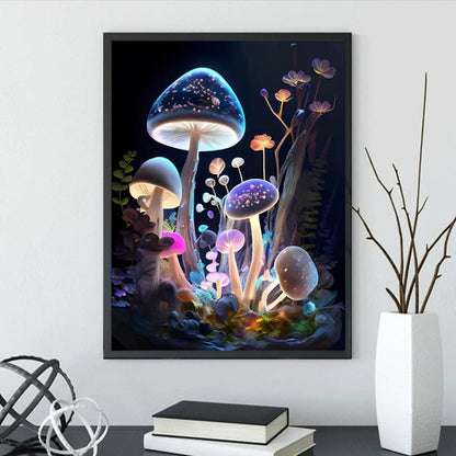 Pimio 5D DIY Diamond Art Painting Kits,Round Full Drill Mushroom Diamond Art Kits for Adults Beginner, Perfect for Home Wall Decor and Gift(12x16inch)