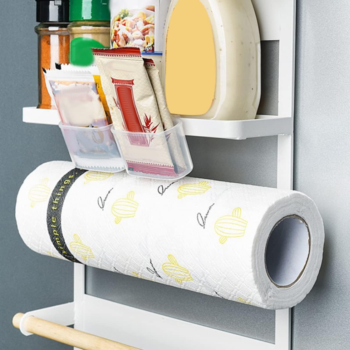 Cabilock Shelf Bracket Desktop Stand, 4pcs Mini Fridge Organizer, Clear Plastic for Fridge Side Door Holder