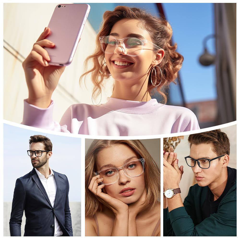 NZKNP Blue Light Glasses for Woman Men,Bluelight Glasses Womens,Blue Light Blocking Clear Black Fake Gaming Glass Accessories Computer Glass