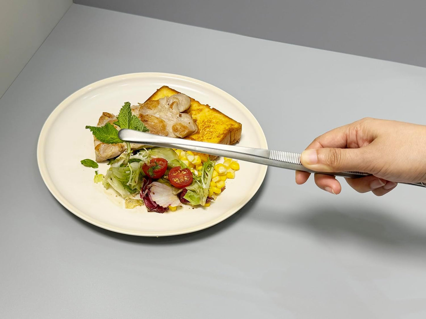 JETKONG Stainless Steel Kitchen Cooking Forceps, 2 Pieces Long Food Tweezers, Kitchen Tweezer Tong Tongs