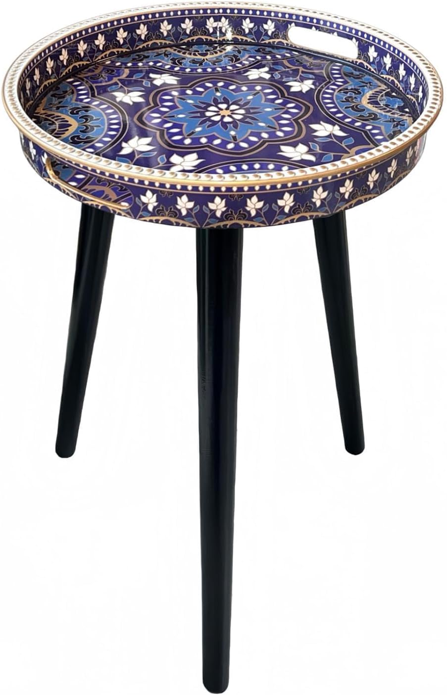 17.7 Inch Gesodant Plastics Tray with Detachable Three Wooden Legs, Versatile Side Table with Tray Design, Perfect