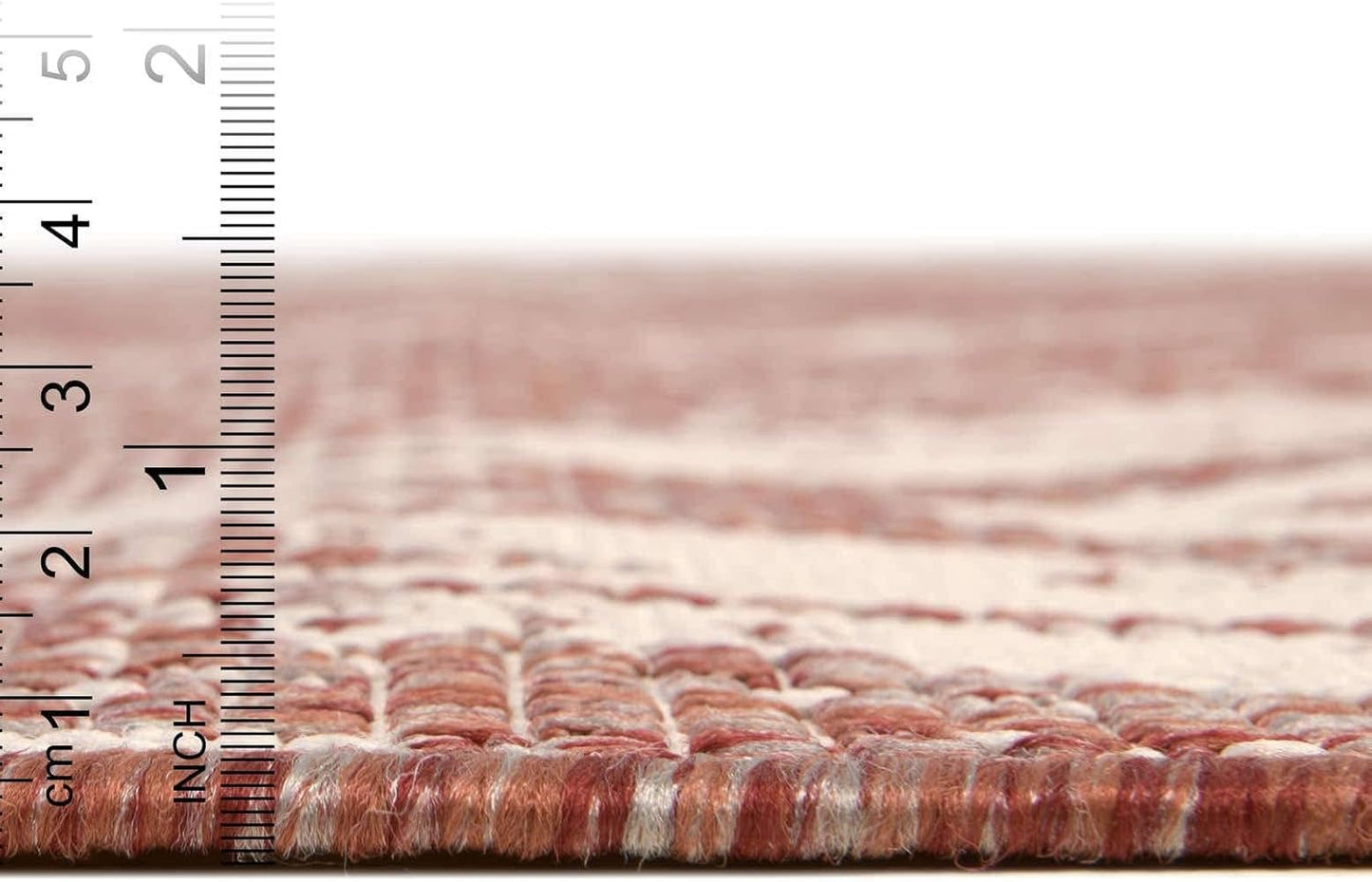Unique Loom Outdoor Bohemian Collection Area Rug, Anthro, 2' x 5' 1" Runner, Rust Red/Ivory
