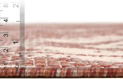 Unique Loom Outdoor Bohemian Collection Area Rug, Anthro, 2' x 5' 1" Runner, Rust Red/Ivory