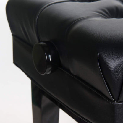Meiiron Luxury Leather Piano Bench Wooden with Large Music Sheets Storage Compartment, Soft Leather Padded Stool and Solid Wood Frame - 10cm Height Adjustable