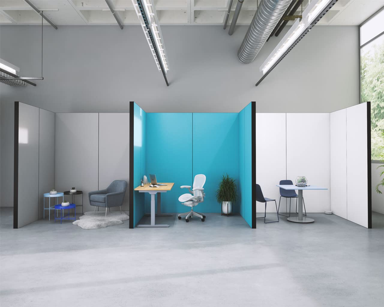 EverPanel Modular 8' x 7' Wall Kit | White with White Trim | Room Divider | Interlocking Wall Panels | Temporary Room Separator | Configurable Partition