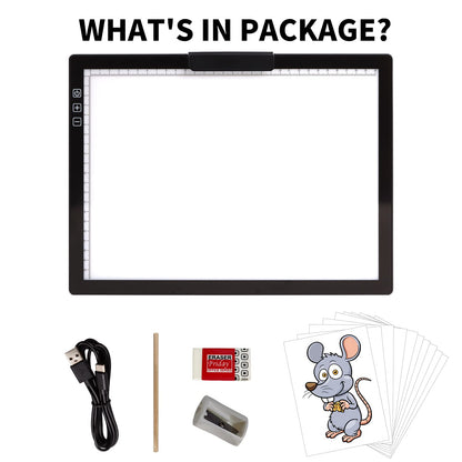 Rechargeable A4 Light Pad with Innovative Stand and Top Clip, Elice Wireless Bright Light Tracing Board Portable LED Artcraft Tracer Box for Artists, Drawing, Cricut Weeding Vinyl, Diamond Painting