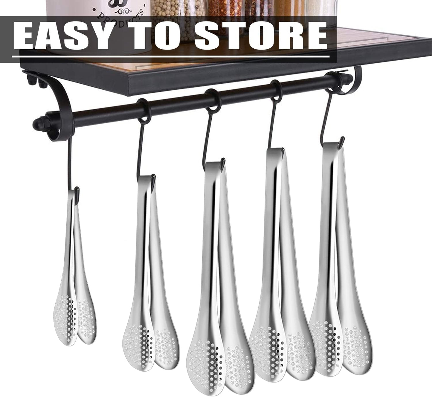 TOPULORS Stainless Steel Tongs Set (7/9/11 Inch) - Heavy Duty Kitchen & BBQ Tongs for Cooking, Grilling, Baking,