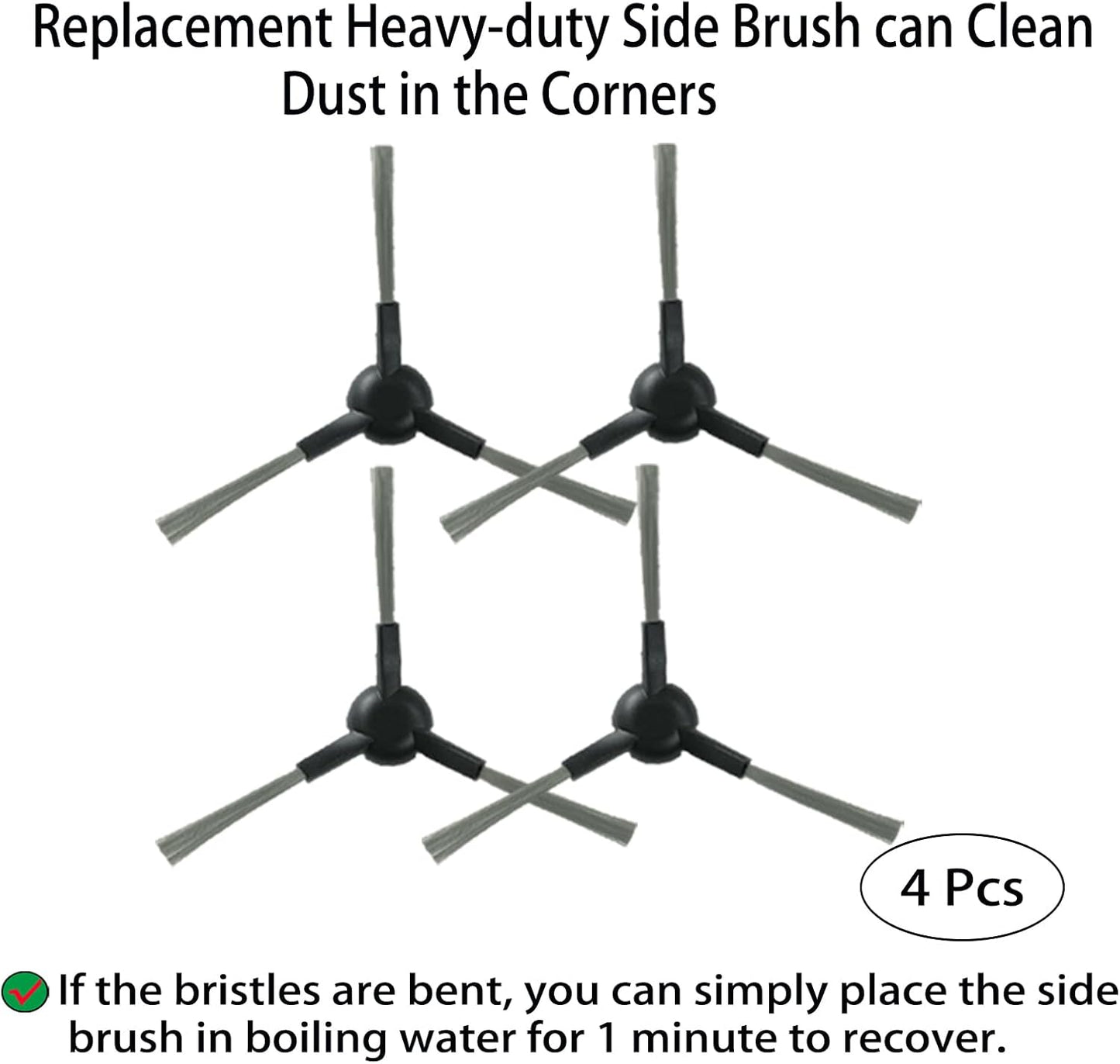 Replacement Parts for Dreame X30 Ultra / L10s Pro Ultra Robot Vacuum, 1 Main Brush, 1 Rubber Brush, 4 Side Brushes, 4