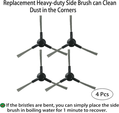Replacement Parts for Dreame X30 Ultra / L10s Pro Ultra Robot Vacuum, 1 Main Brush, 1 Rubber Brush, 4 Side Brushes, 4