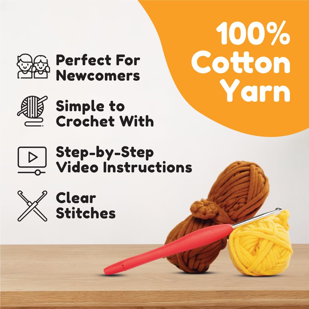 Stitchers Crochet Kit for Beginners Kids and Adults - Learn to Crochet Amigurumi Kit for Starters with Beginner Friendly Yarn and Step by Step Videos